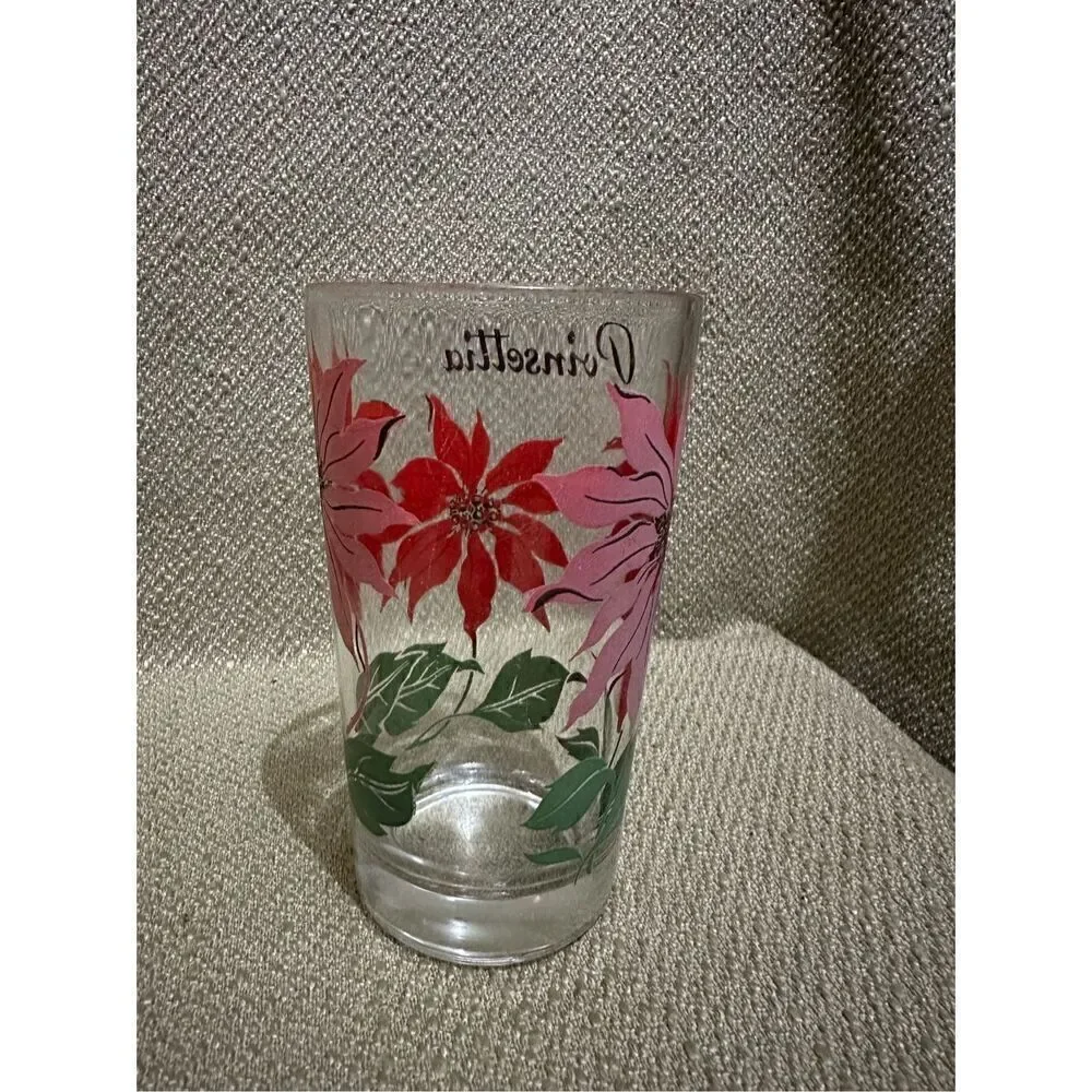 Vintage Boscul Peanut Butter Glass Poinsettia 5” Collectible Floral MCM